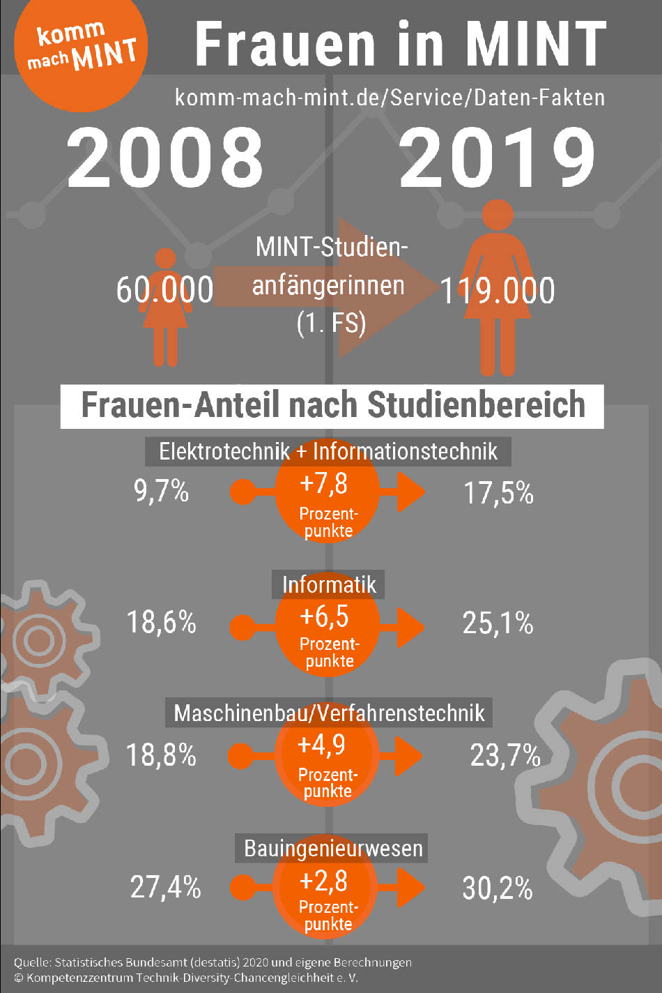 Eine Abbildung über den Frauenanteil im MINT-Studiengang